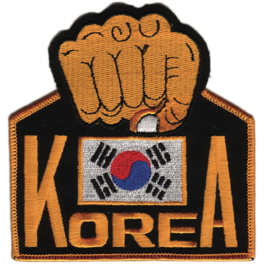Taekwondo Gold with Fist And Flag-0